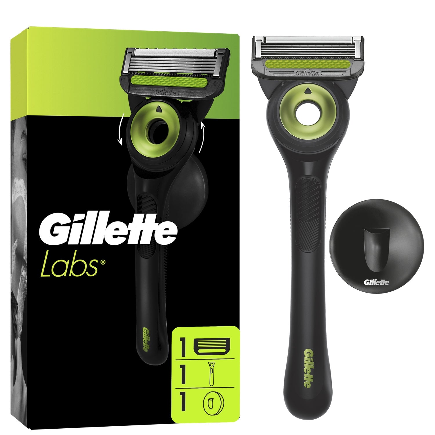 Rasoir Pour Homme Avec Barre Exfoliante Support Mural Edition Neon Night GILLETTE 