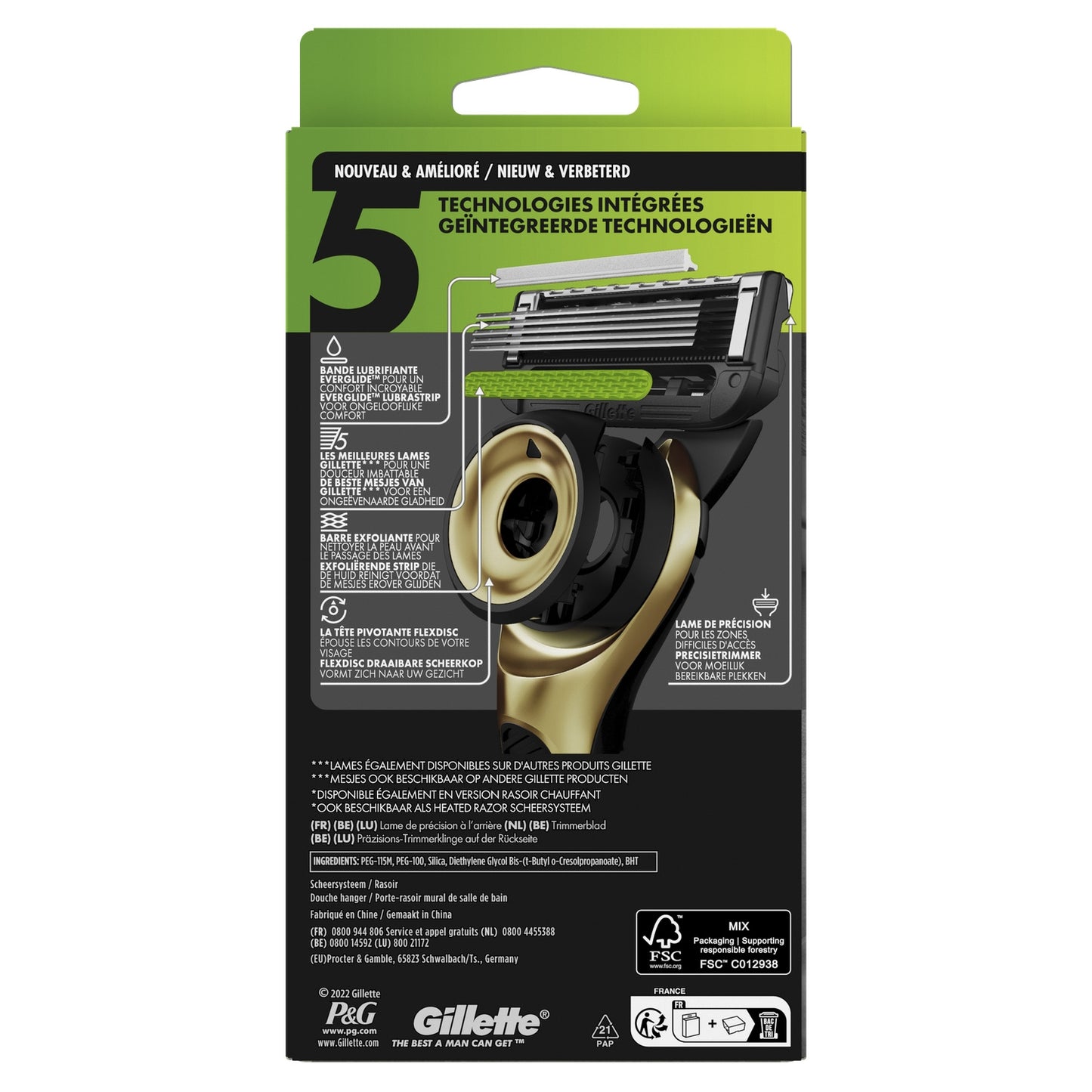 Rasoir avec Barre Exfoliante Pour Homme Edition Champion Gold GILLETTE 