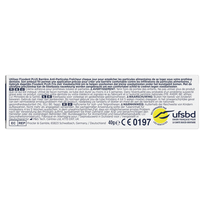 Crème Adhésive pour Prothèses Barrière Anti-Particules + Fixation Forte pour toute la journée FIXODENT 