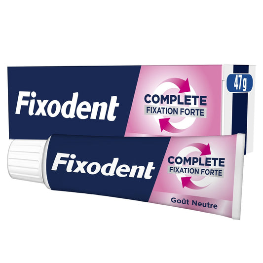 Crème Adhésive pour Prothèses Complete Fixation Forte FIXODENT le tube de 47g