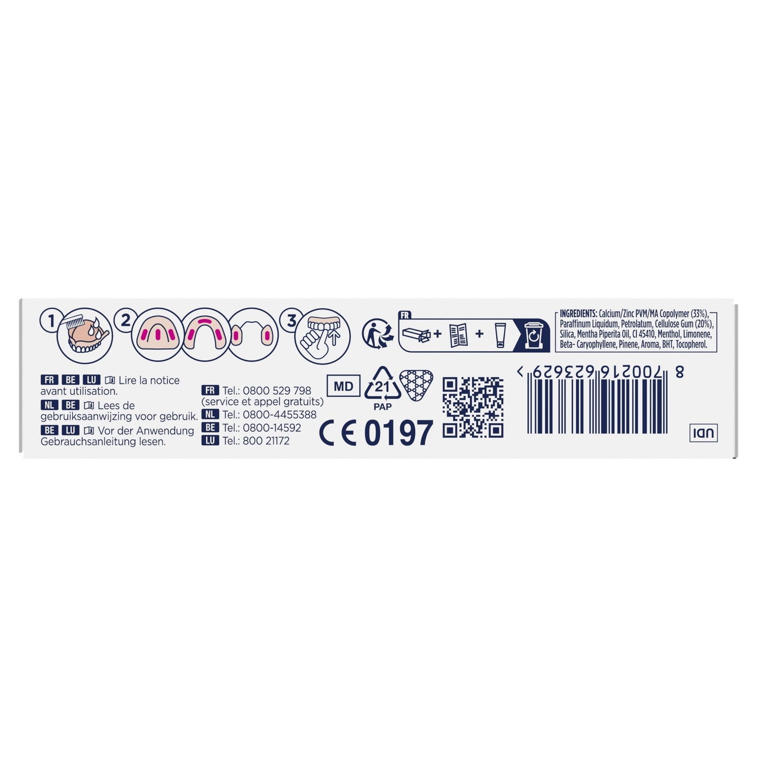 Crème Adhésive pour Prothèses Complete Fixation Forte FIXODENT 