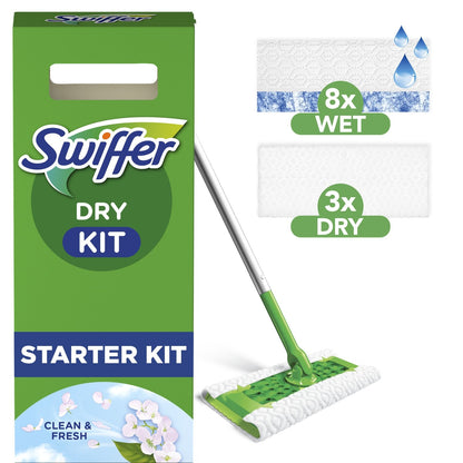 Kit de Nettoyage pour Sols Kit Complet Balai Lingettes Sèches et Humides SWIFFER