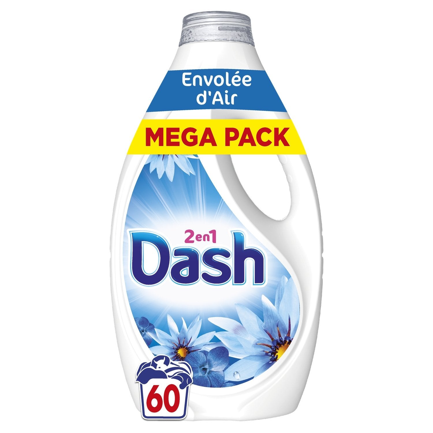Lessive Liquide 2en1 Envolée d'Air DASH le bidon de 2700mL