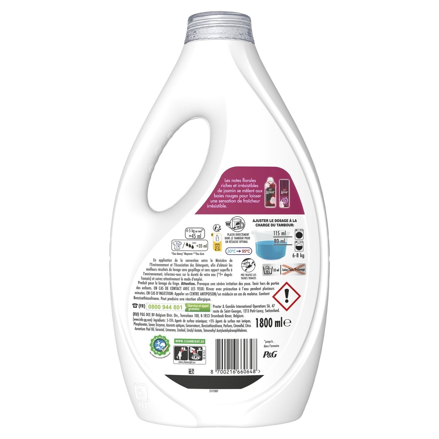 Lessive Liquide Jasmin et Rose de Mai DASH