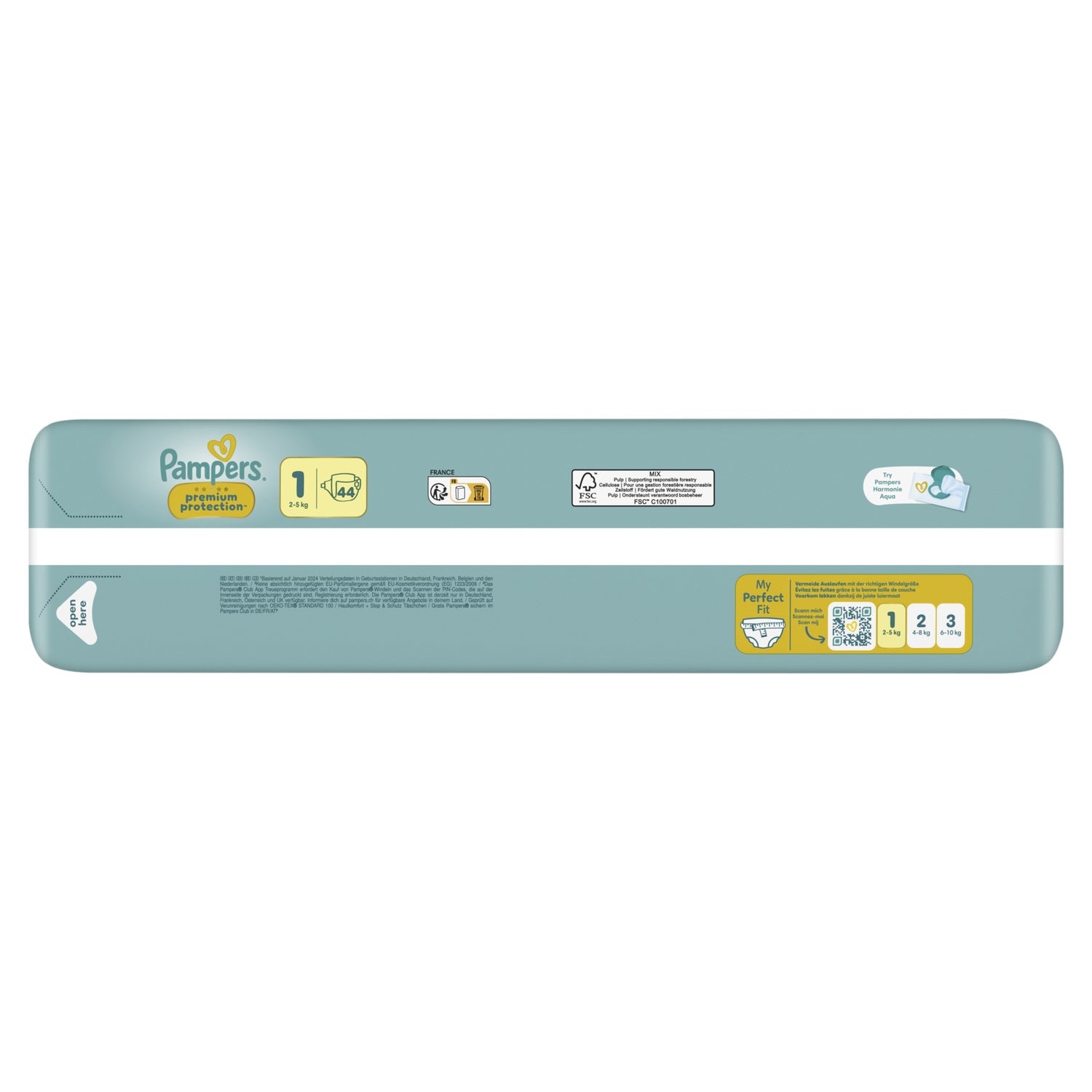 Couches Bébés Premium Protection T1 2-5kg PAMPERS 