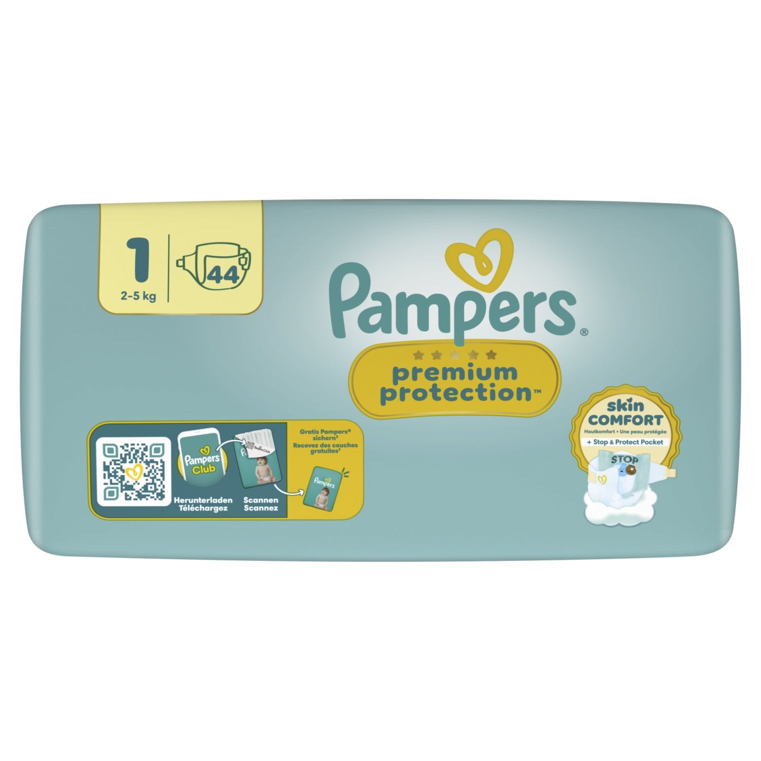 Couches Bébés Premium Protection T1 2-5kg PAMPERS 