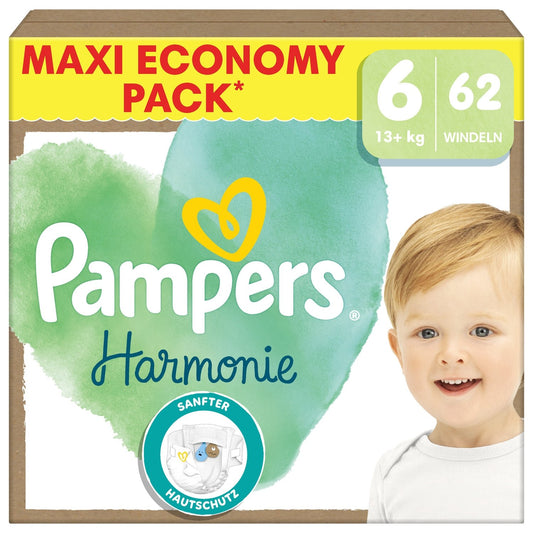 Couches Bébés Harmonie 13+ Kg Taille 6 PAMPERS le paquet de 62 couches