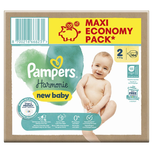 Couches Bébé Harmonie New Baby 2-8kg Taille 2 PAMPERS