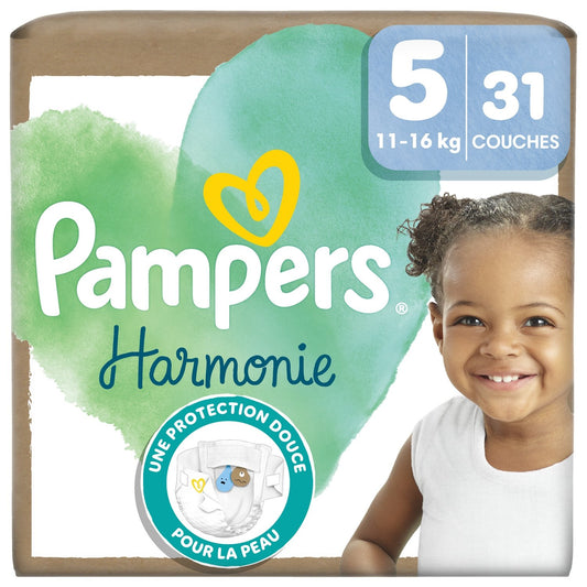 Couches Bébés Harmonie 11-16kg Taille 5 PAMPERS le paquet de 31 couches