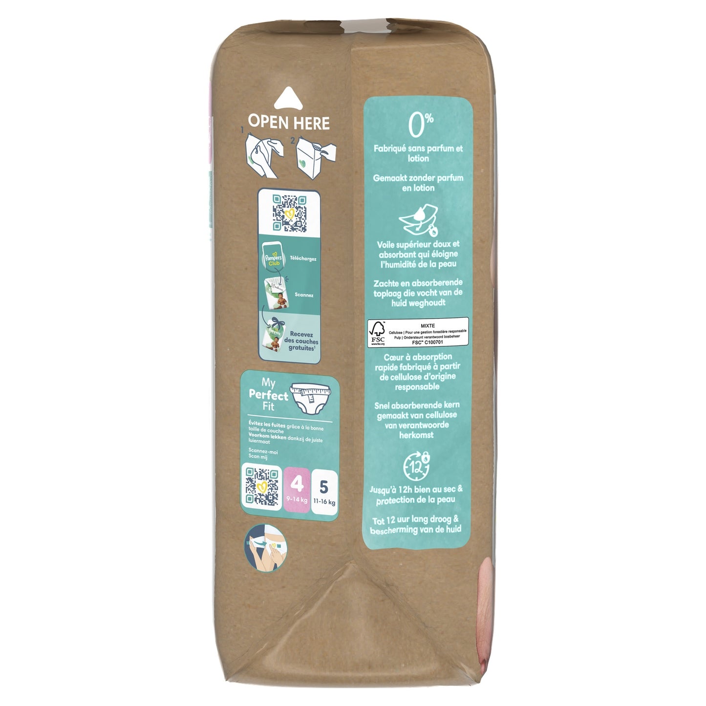 Couches Bébés Harmonie 9-14kg Taille 4 PAMPERS