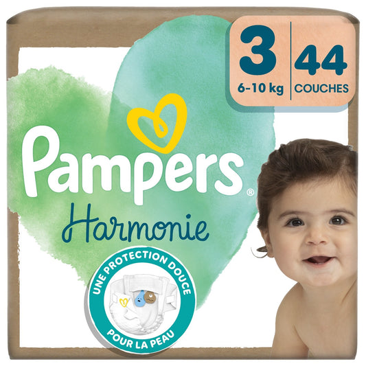 Couches Bébés Harmonie New Baby T3 6-10kg PAMPERS le paquet de 44 couches