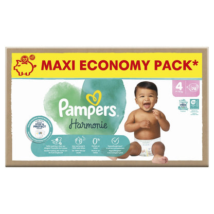 Couches Bébés Harmonie 9-14kg Taille 4 PAMPERS