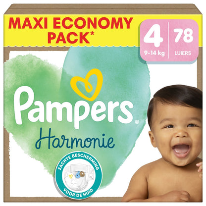 Couches Bébés Harmonie 9-14kg Taille 4 PAMPERS