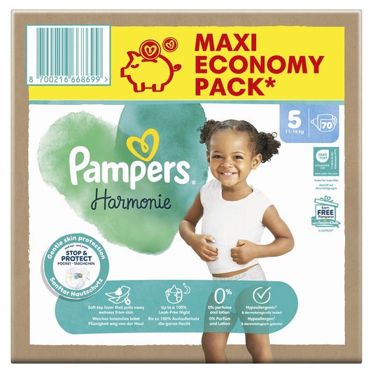 Couches Bébés Harmonie 11-16kg Taille 5 PAMPERS