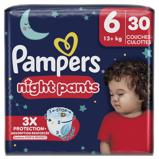 Couches Culottes Bébés Night Pants T6 13+ Kg PAMPERS le paquet de 30 couches culottes