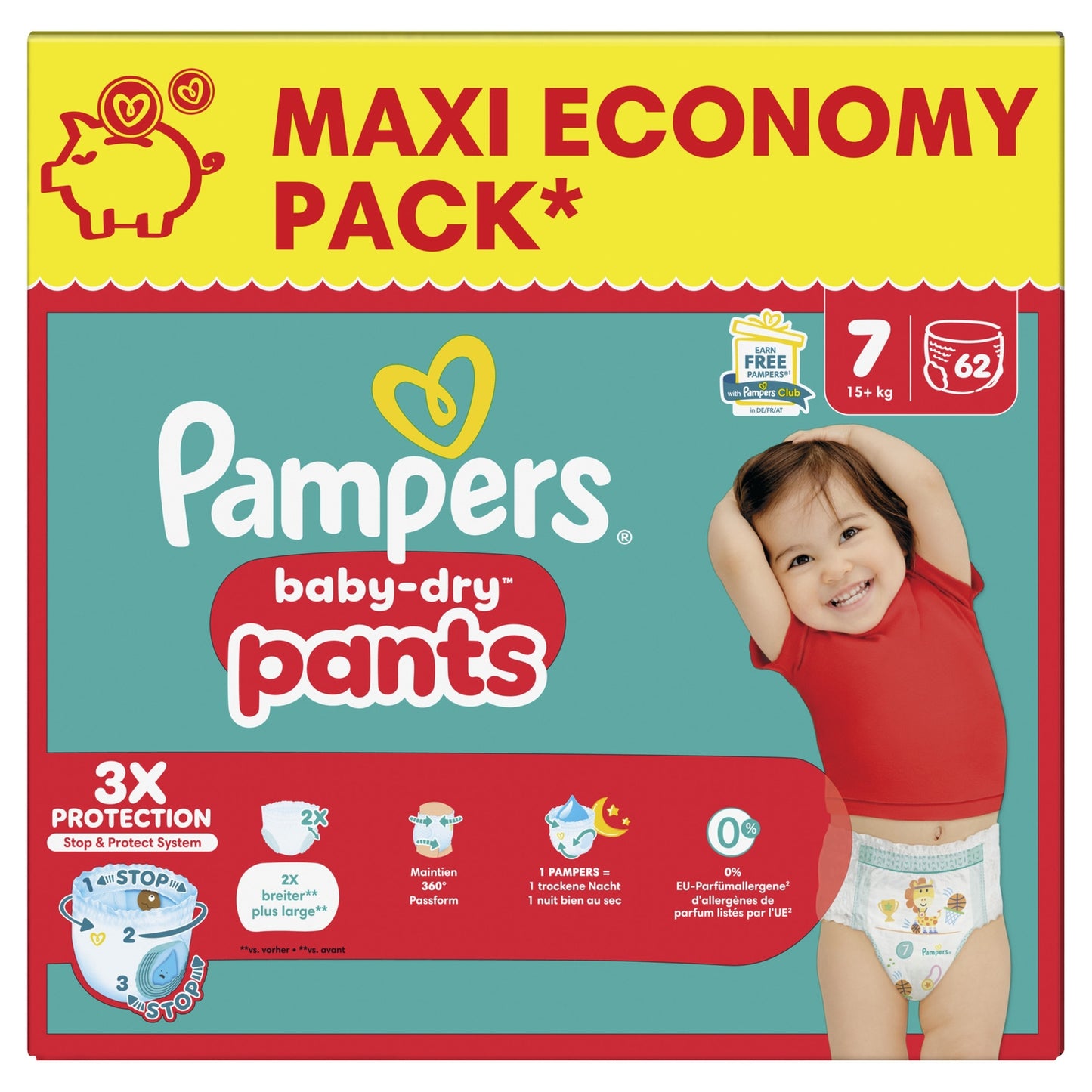Couches Culottes Bébés Baby-Dry 15kg+ Taille 7 PAMPERS