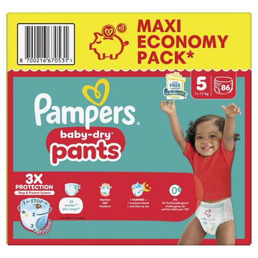 Couches Culottes Bébés Baby-Dry Pants 11-17kg Taille 5 PAMPERS