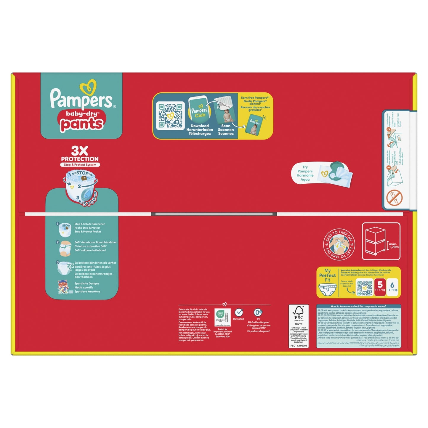 Couches Culottes Bébés Baby-Dry Pants 11-17kg Taille 5 PAMPERS