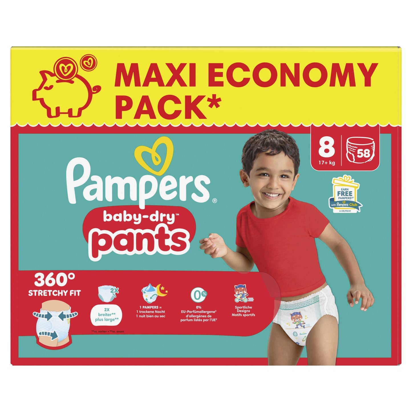 PAMPERS Baby-Dry 17kg+ Size 8 Baby Diapers