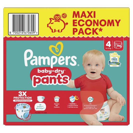 Couches Culottes Bébés Baby-Dry Pants 9-15kg Taille 4 PAMPERS