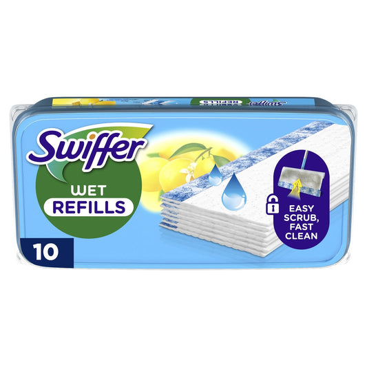Lingettes Poussières Imprégnées pour Balai Parfum Citron SWIFFER la boite de 10 lingettes