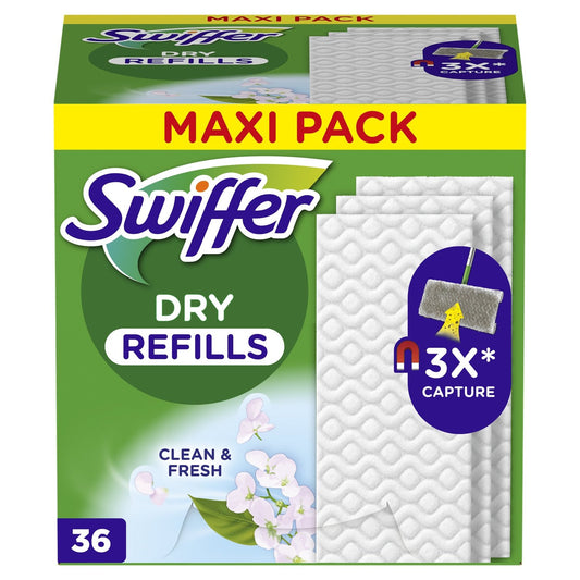 Lingettes pour Balai Attrape Poussière Sols Propre et Frais SWIFFER la boîte de 36 lingettes