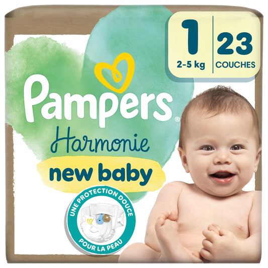 Couches Bébés Harmonie New Baby T1 2-5kg PAMPERS