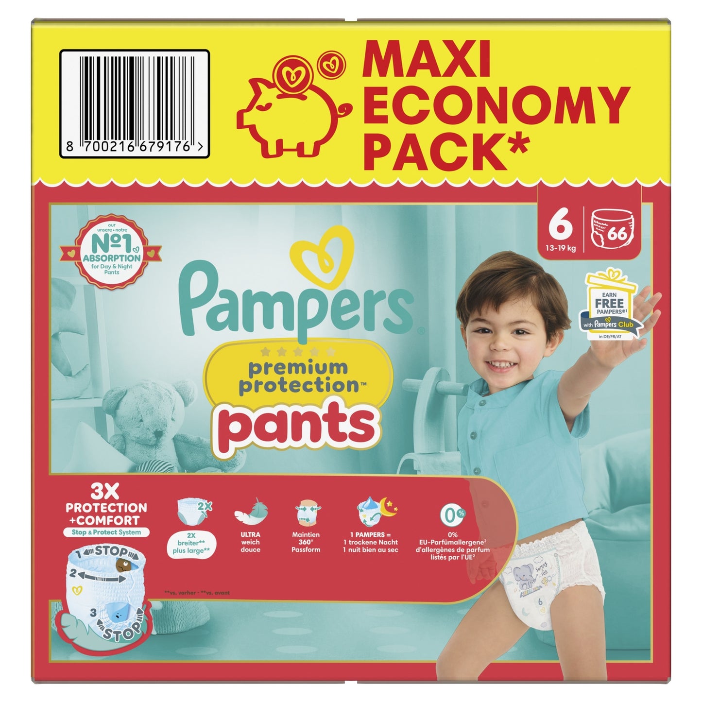 Couches Culottes Bébés Protection Pants 13-19kg Taille 6 PAMPERS