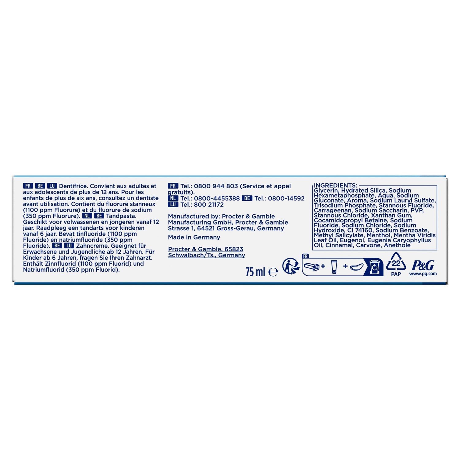 Dentifrice Pro- Expert Cristaux Nettoyants ORAL-B 
