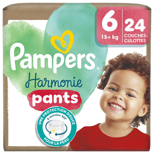 Couches Culottes Bébés Harmonie Pants +15kg Taille 6 PAMPERS le paquet de 24 couches culottes