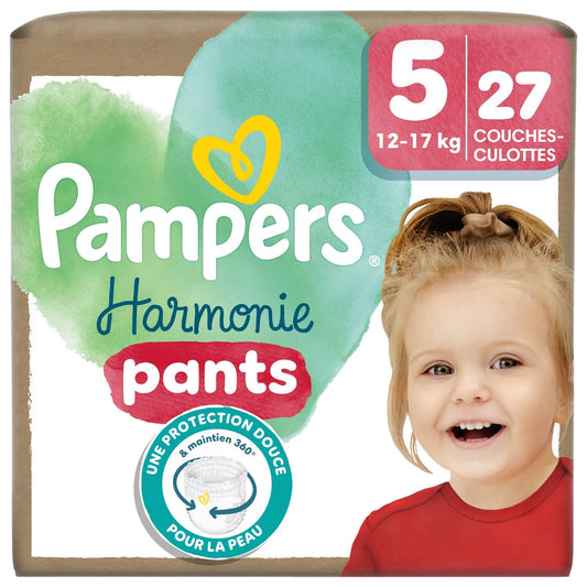 Couches Culottes Bébés Harmonie Pants T5 12-17kg PAMPERS le paquet de 27 couches culottes
