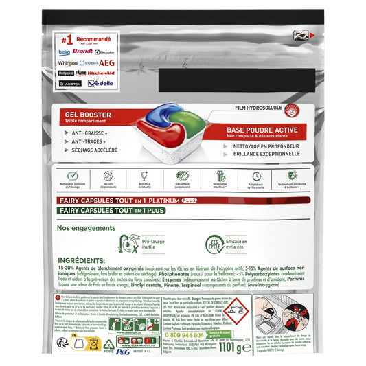 FAIRY Platinum Plus All-in-1 Action 7-in-1 Dishwasher Tablet