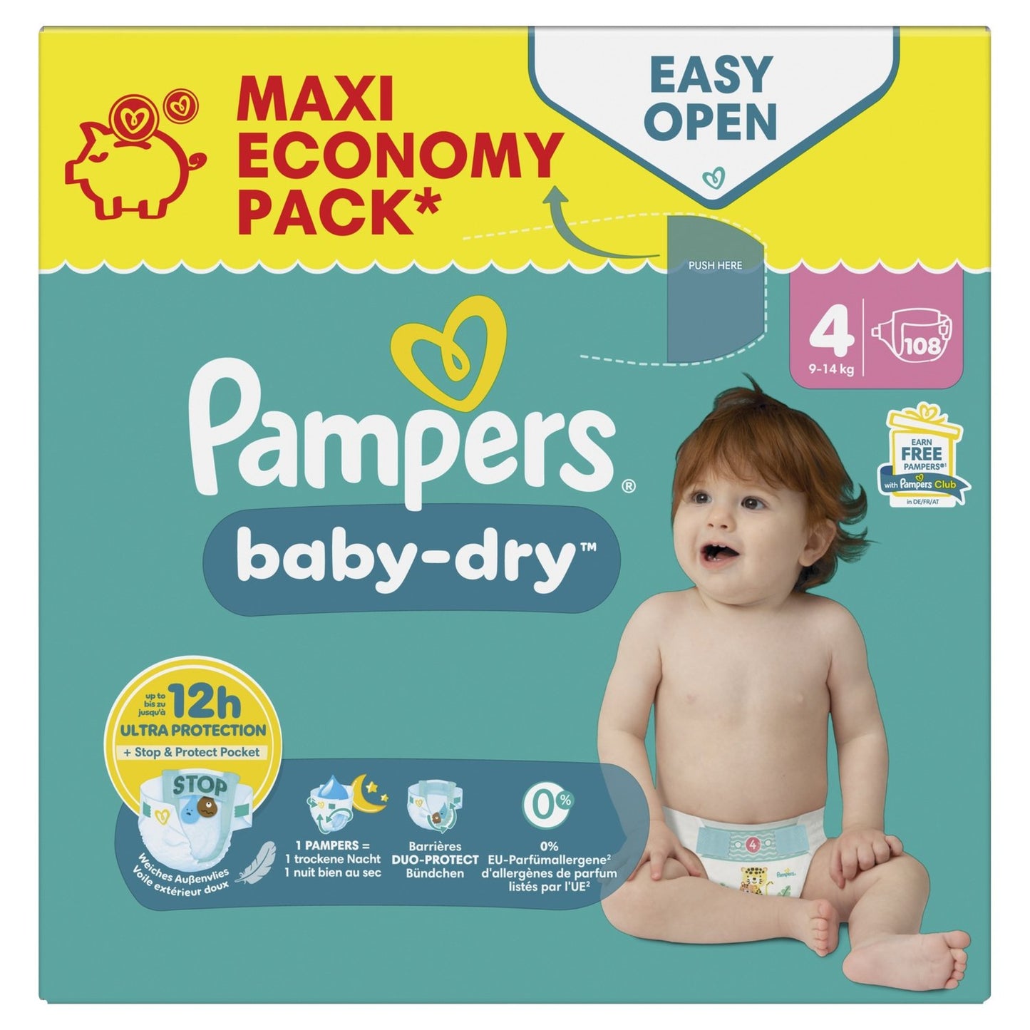 PAMPERS Baby-Dry Baby Diapers 9-14kg Size 4