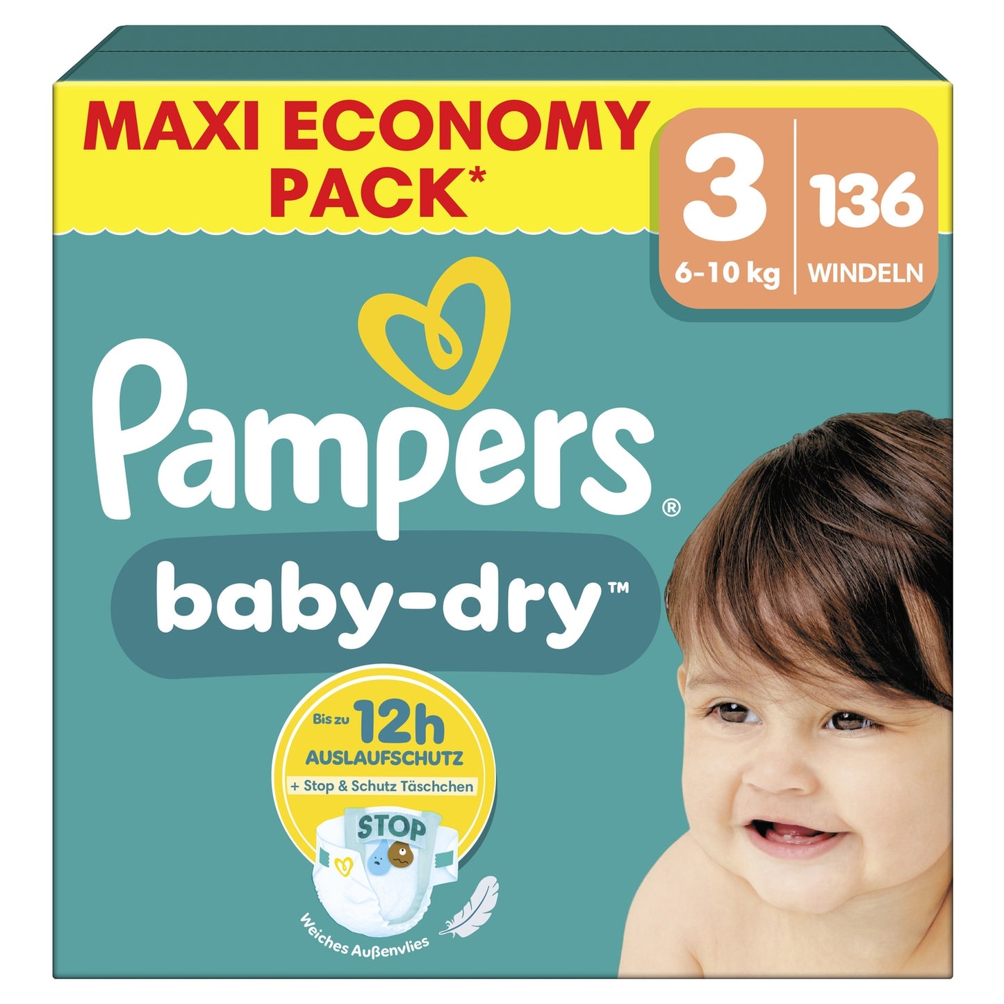 Couches Bébés Baby-Dry 6-10kg Taille 3 PAMPERS 