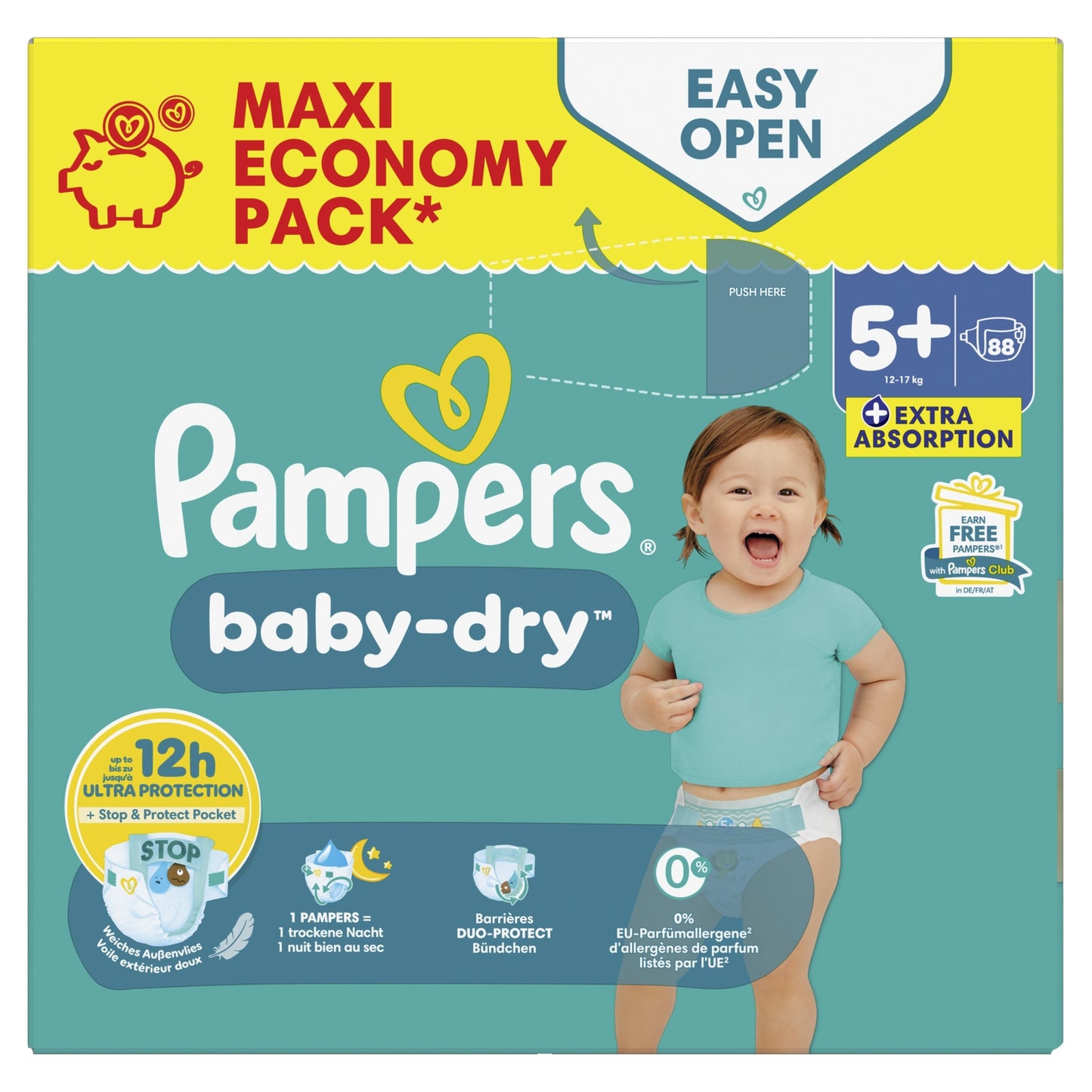 PAMPERS Baby-Dry Baby Diapers 12-17kg Size 5+
