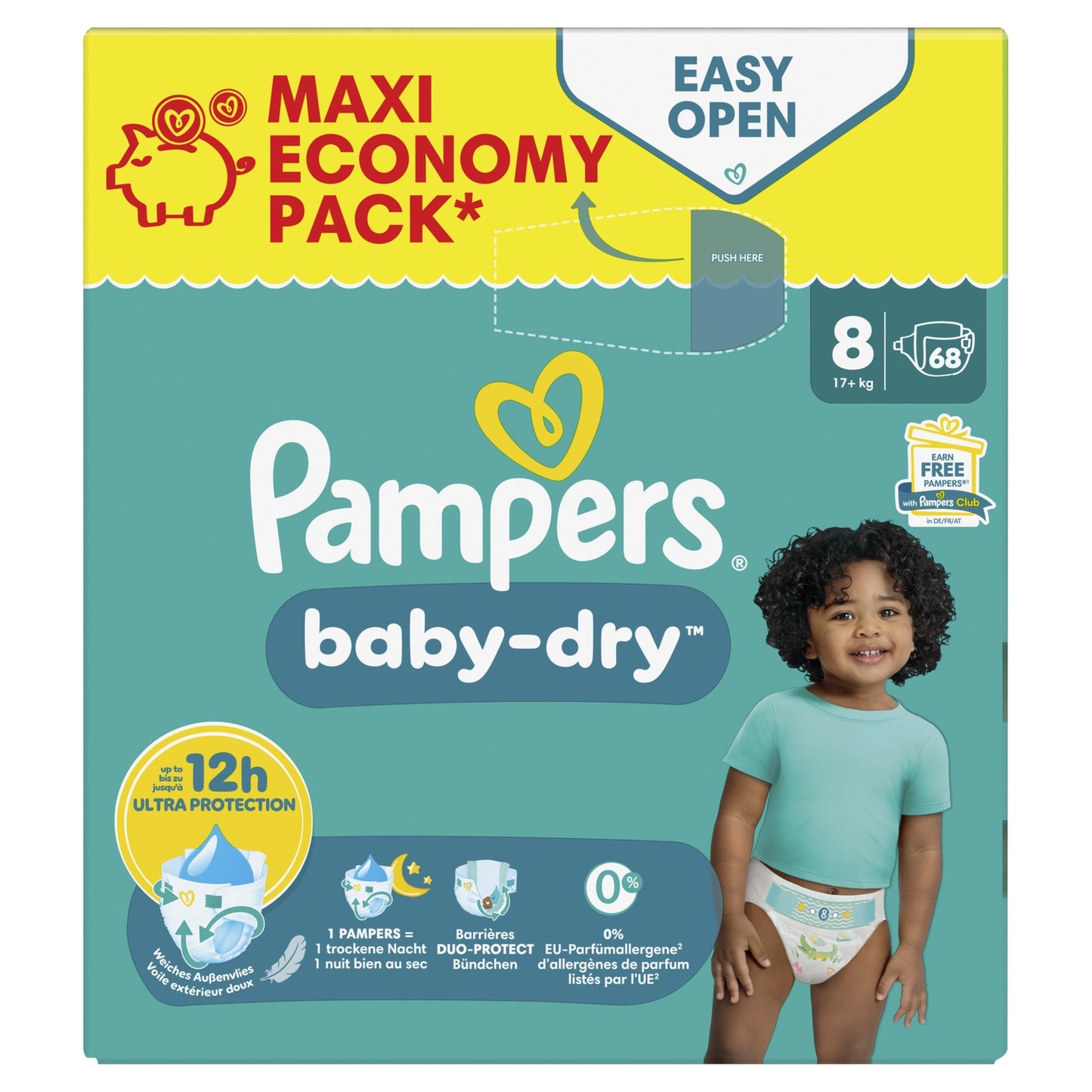 Couches Bébés Baby-Dry 17+kg Taille 8 PAMPERS