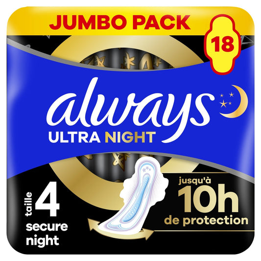 Always Ultra Night Sanitary Pads with Wings Size 4