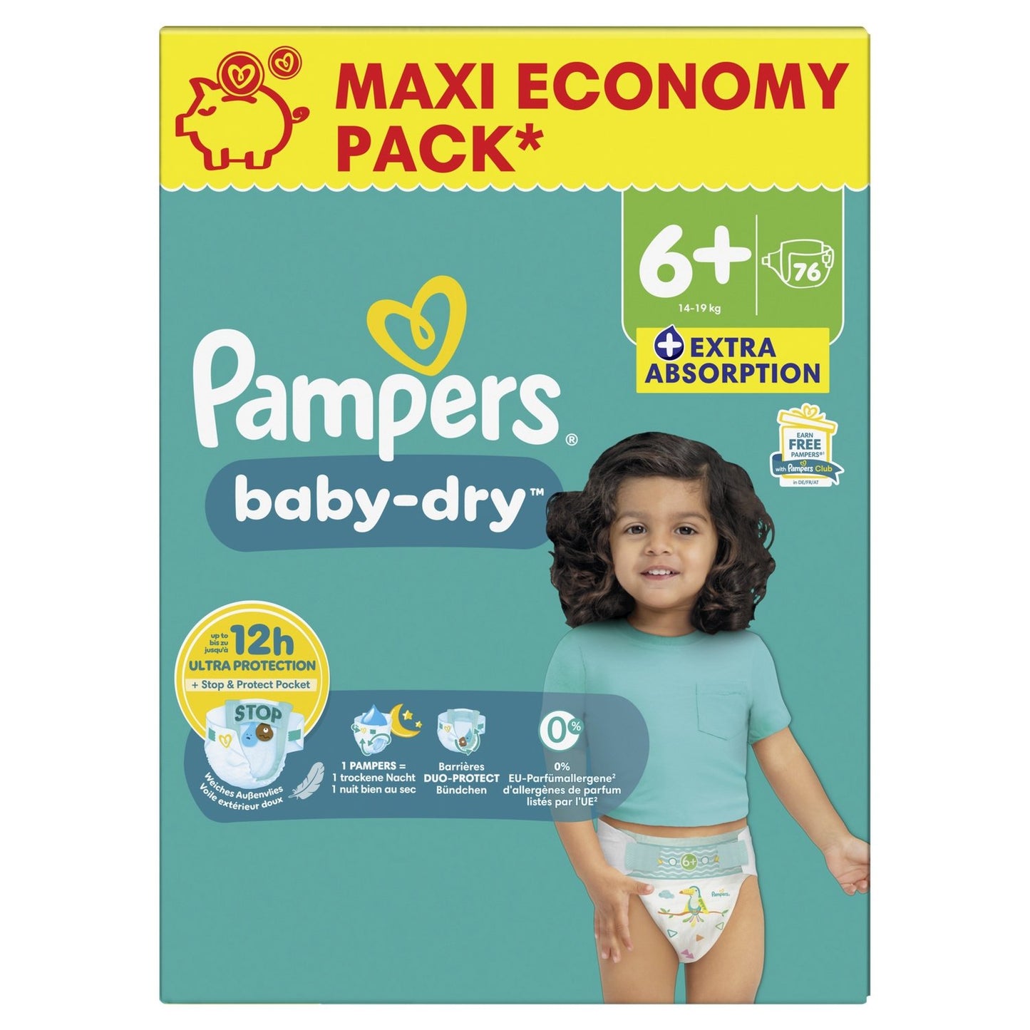 Couches Bébés Baby-Dry 14-19 Kg Taille 6+ PAMPERS