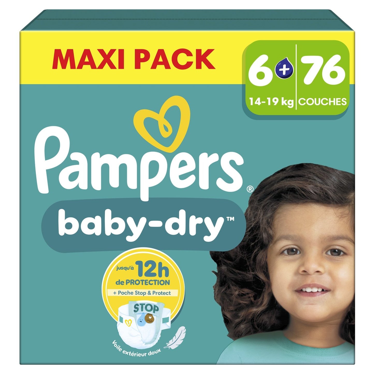 Couches Bébés Baby-Dry 14-19 Kg Taille 6+ PAMPERS