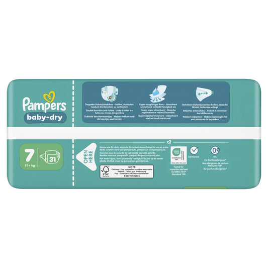 Couches Bébés Baby-Dry 17+ Kg Taille 7 PAMPERS
