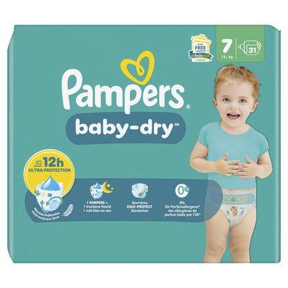 Couches Bébés Baby-Dry 17+ Kg Taille 7 PAMPERS