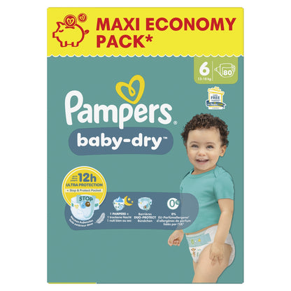 Couches Bébés Baby-Dry 13-18kg Taille 6 PAMPERS