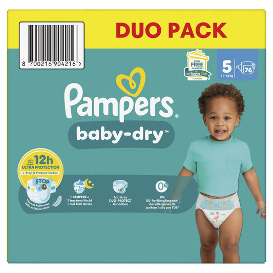 Couches Bébés Baby-Dry 11-16kg Taille 5 PAMPERS