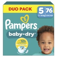 Couches Bébés Baby-Dry 11-16kg Taille 5 PAMPERS le carton de 76 couches
