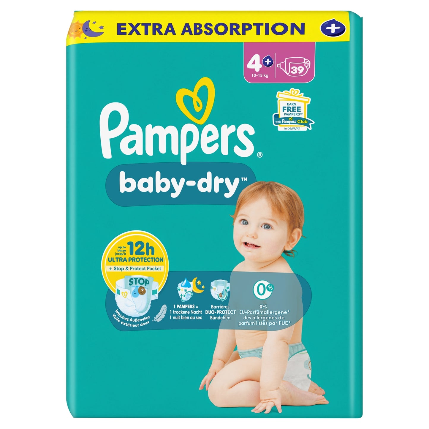 Couches Bébés Baby-Dry 10-15kg Taille 4 + PAMPERS 