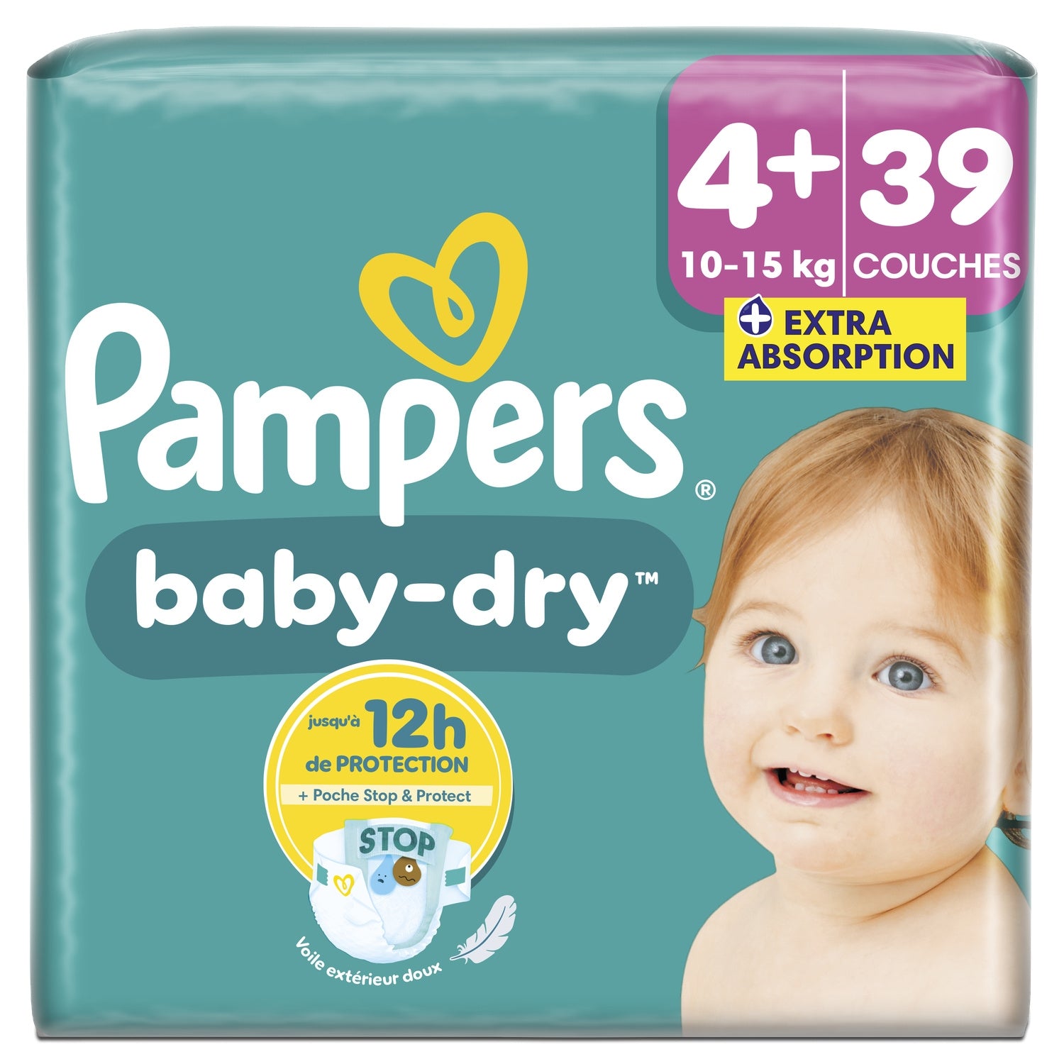 Couches Bébés Baby-Dry 10-15kg Taille 4 + PAMPERS 