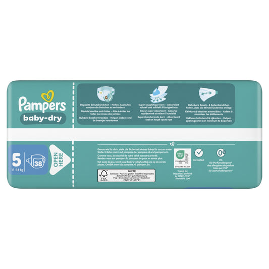 Couches Bébés Baby-Dry 11-16kg Taille 5 PAMPERS 
