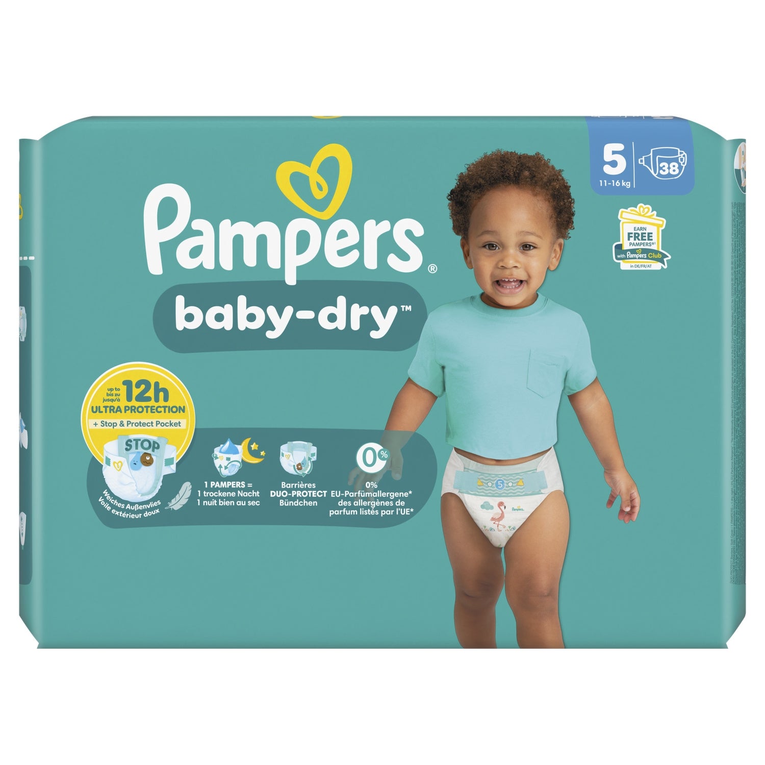 Couches Bébés Baby-Dry 11-16kg Taille 5 PAMPERS 