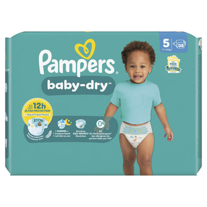 Couches Bébés Baby-Dry 11-16kg Taille 5 PAMPERS 