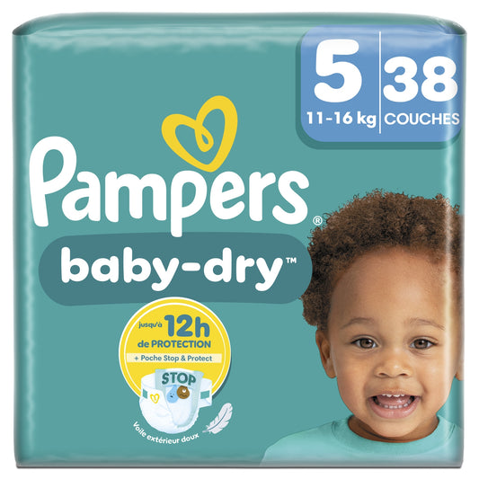 Couches Bébés Baby-Dry 11-16kg Taille 5 PAMPERS 